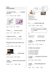 English Worksheet: to be past