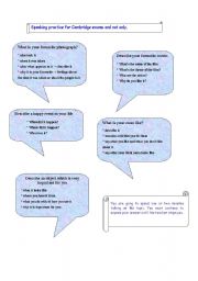 English worksheet: Speaking