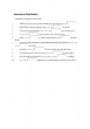 English Worksheet: Past Perfect
