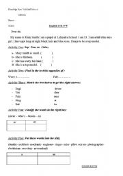 English Worksheet: test