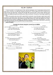 English Worksheet: Yellow - Cold Play