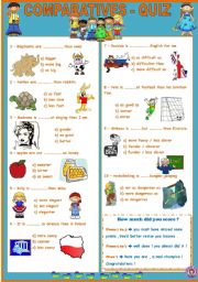 English Worksheet: COMPARATIVES - QUIZ