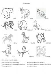 English Worksheet: Zoo animals