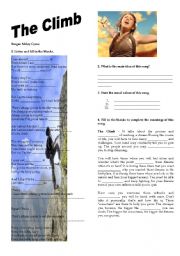 English Worksheet: The Climb Worksheet