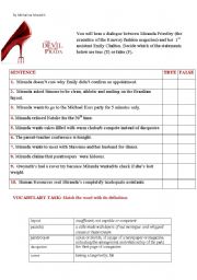 English Worksheet: The Devil Wears Prada - listening task