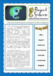 English Worksheet:  Project Seahorse