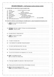 English Worksheet: CPE USE OF ENGLISH 1 - Unit 5 grammar (REPORTED SPEECH)& vocabulary revision (idioms, phrasal verbs, collocations, derivatives, words with multiple meanings, words often confused)+ TEACHERS KEY * FULLY EDITABLE*