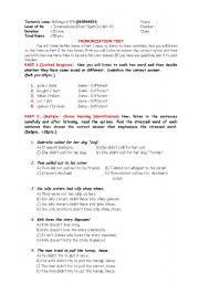 English Worksheet: Testing Pronunciation - Multiple- Choice Hearing Identification - Limited Response -  Test  / Exam Paper