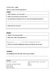 English Worksheet: Study of the video 