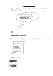 English worksheet: Food and Cooking Exercises