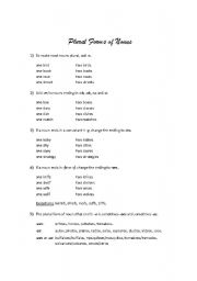 English worksheet: Plural Forms of Nouns
