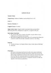 English worksheet: lesson plan-2