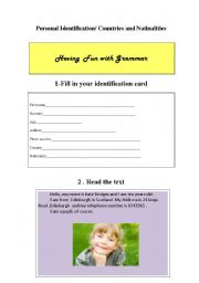 English Worksheet: Having fun with Grammar