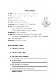 English worksheet: At the doctors