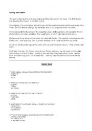 English Worksheet: Easter and Spring