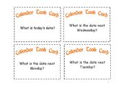 English Worksheet: Calendar Task Cards