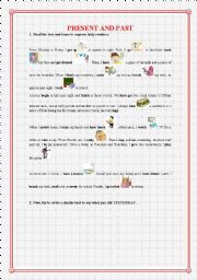 English Worksheet: Present and past routines