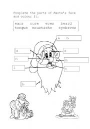 English Worksheet: Santas face
