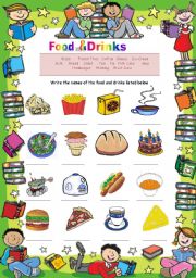 English Worksheet: Food And Drinks