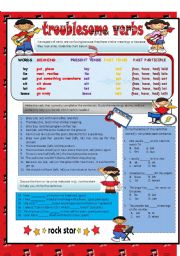 English Worksheet: Troublesome Verbs: lay, lie, sit, set, let, leave