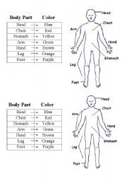 English Worksheet: body parts