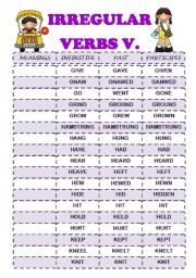 IRREGULAR  VERBS V (G-K)