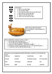 English Worksheet: The hot dog story