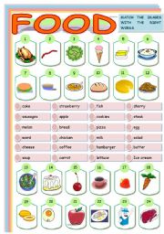 FOOD MATCHING - ESL worksheet by sandytita
