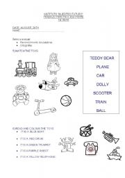 English Worksheet: worksheet or test about TOYS