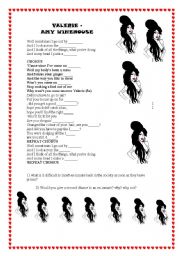 English Worksheet: amy winehouse Valerie