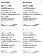 English Worksheet: When you are gone by Avril Lavigne