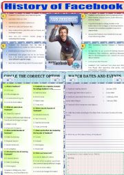 English Worksheet: Reading-history of facebook