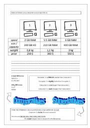 English Worksheet: Comparatives Superlatives Which one is the best computer?