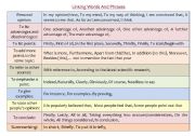 English Worksheet: Linking words
