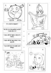 English Worksheet: Mix and Match - save the planet