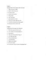 English Worksheet: imperative sentence