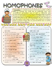 English Worksheet: Homophones (B & W Version)