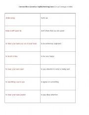 English worksheet: Idiom Matching Card Game (American English)