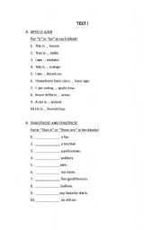 English Worksheet: articles: a, an, the ; this/that