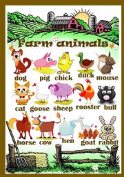 English Worksheet: Farm animals (pictionary)