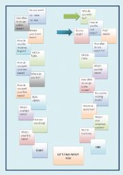 English Worksheet: Board game - talking about you