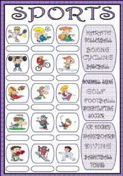 English Worksheet: Sports