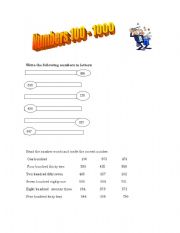 English worksheet: Numbers