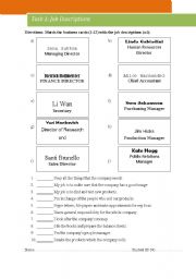 English Worksheet: Job Decription