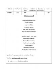 English Worksheet: Reading test
