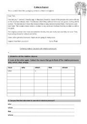 English Worksheet: Defining relative clauses