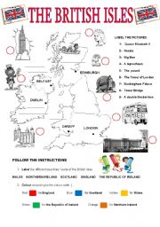 English Worksheet: THE BRITISH ISLES