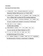 English worksheet: alexander graham bell