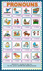 English Worksheet: PRONOUNS