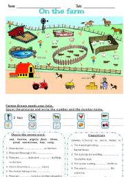 English Worksheet: On the farm - Reading a picture